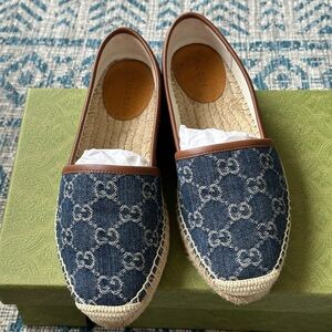 Gucci Denim and Brown Espadrilles